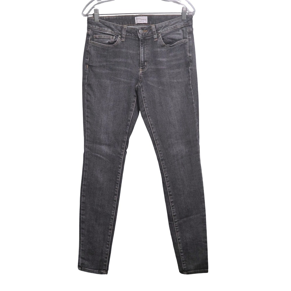 Daily Ritual Womens Skinny Jeans Charcoal Gray Mid Rise Denim Size 29
